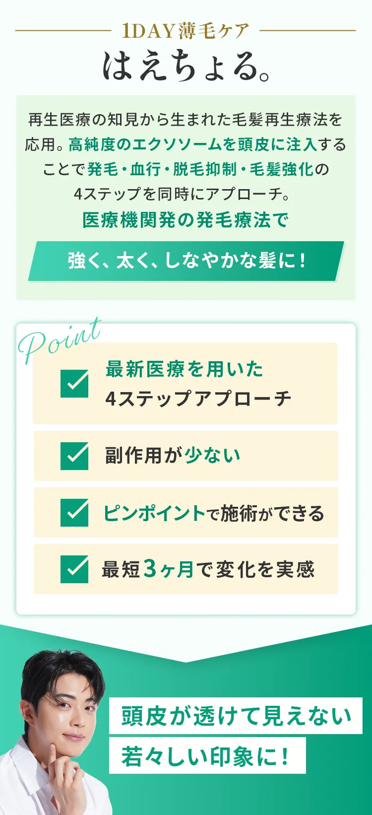 1Day薄毛ケアはえちょる。